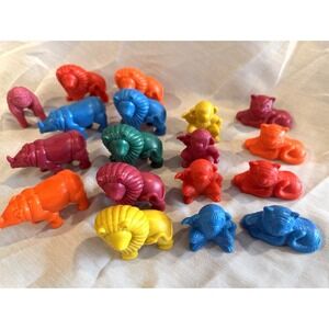 Vintage Lot of 18 Tootsie Toys Zoo Animal Rubber Animal Figures